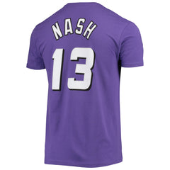 Steve Nash Phoenix Suns Hardwood Classics Stitch Name & Number T-Shirt Purple - NBA