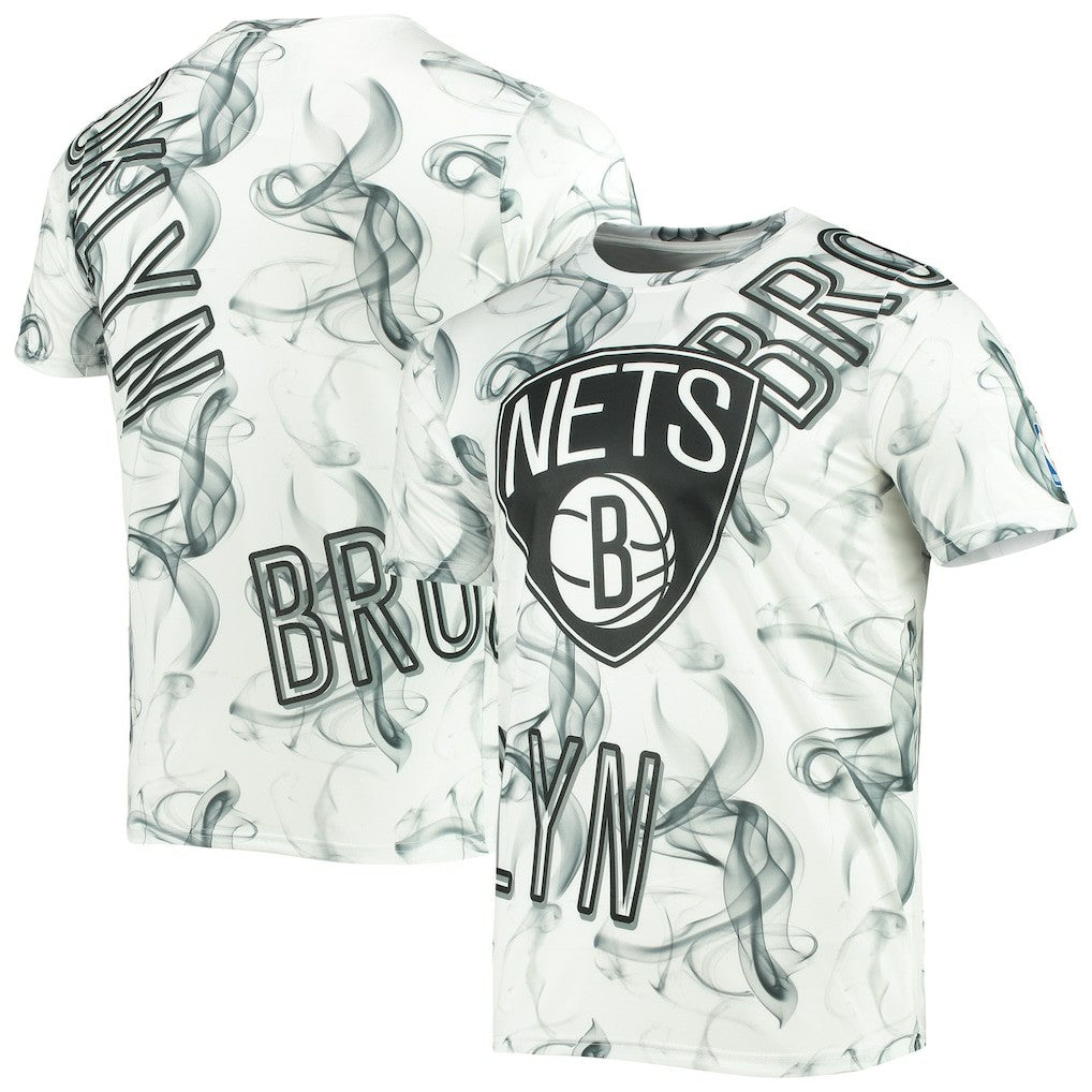 Brooklyn Nets FISLL Asymmetric Bold Smoke T-Shirt White/Black - NBA