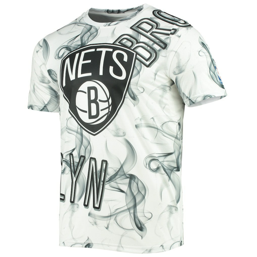 Brooklyn Nets FISLL Asymmetric Bold Smoke T-Shirt White/Black - NBA