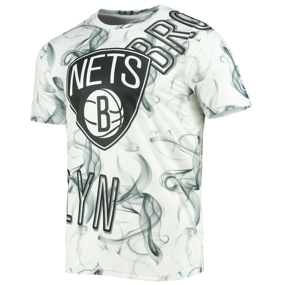 Brooklyn Nets FISLL Asymmetric Bold Smoke T-Shirt White/Black - NBA
