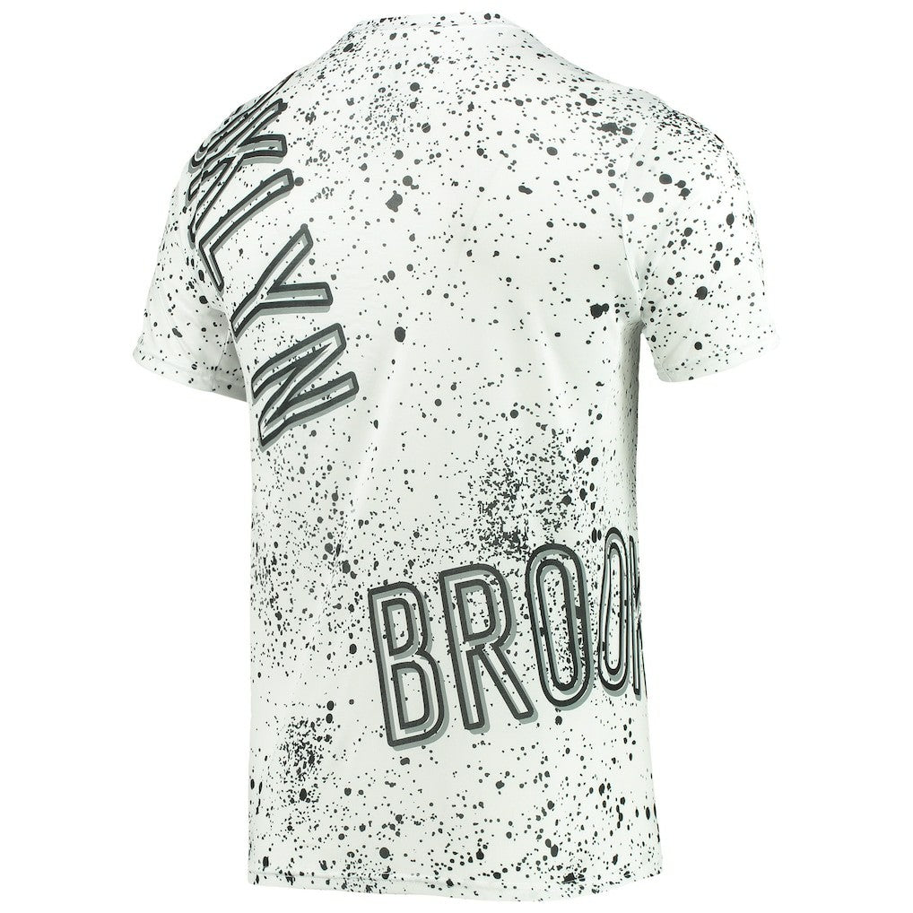 Brooklyn Nets FISLL Gold Foil Splatter Print T-Shirt White - NBA