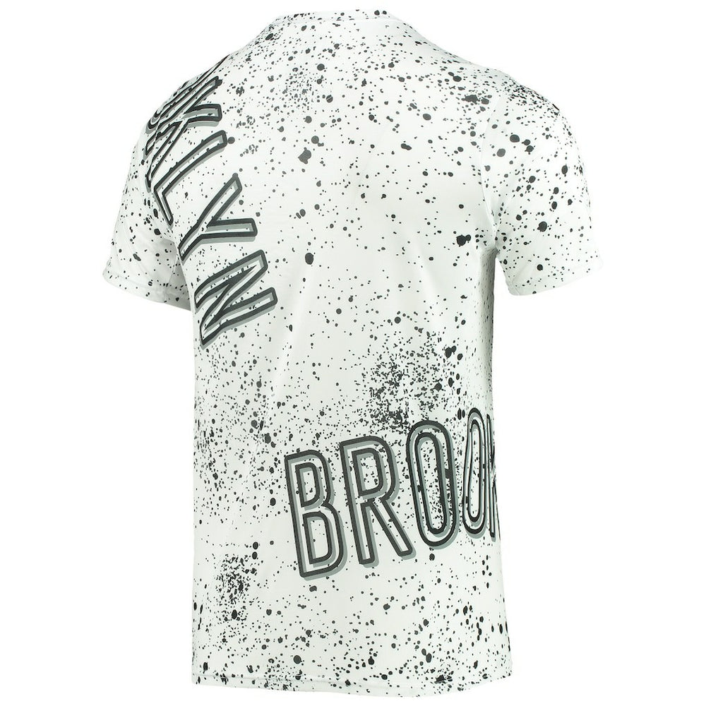 Brooklyn Nets FISLL Gold Foil Splatter Print T-Shirt White - NBA