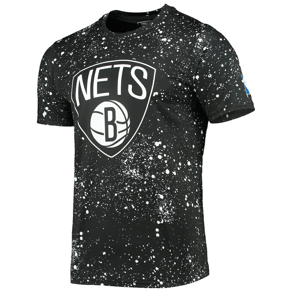 Brooklyn Nets FISLL Splatter Print T-Shirt Black - NBA
