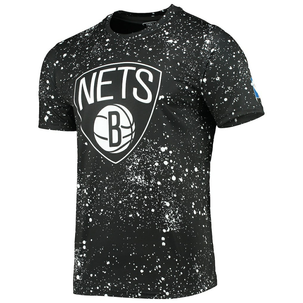 Brooklyn Nets FISLL Splatter Print T-Shirt Black - NBA
