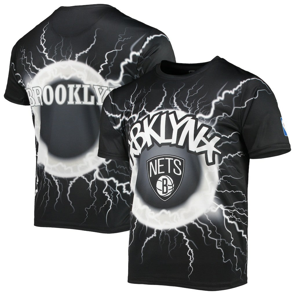 Brooklyn Nets FISLL Tornado Bolt T-Shirt Black - NBA