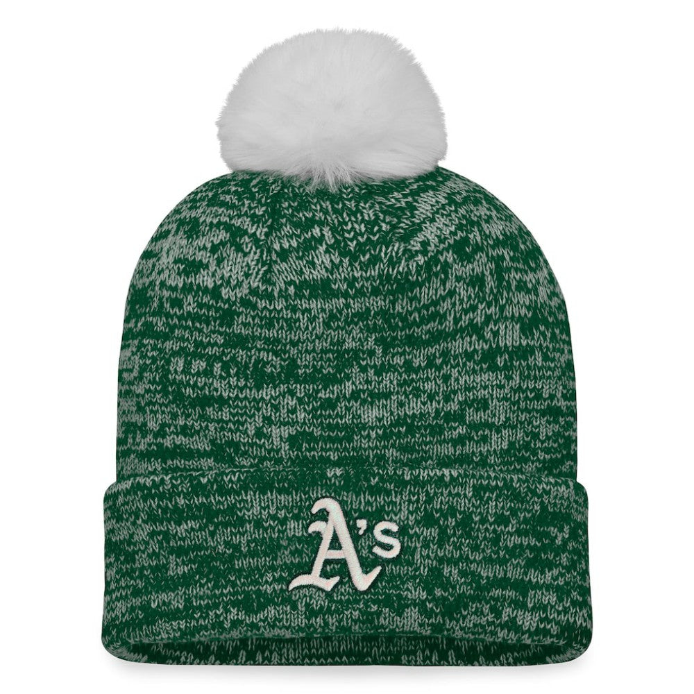 Athletics Fanatics Women's Iconic Cuffed Knit Hat with Pom - MLB