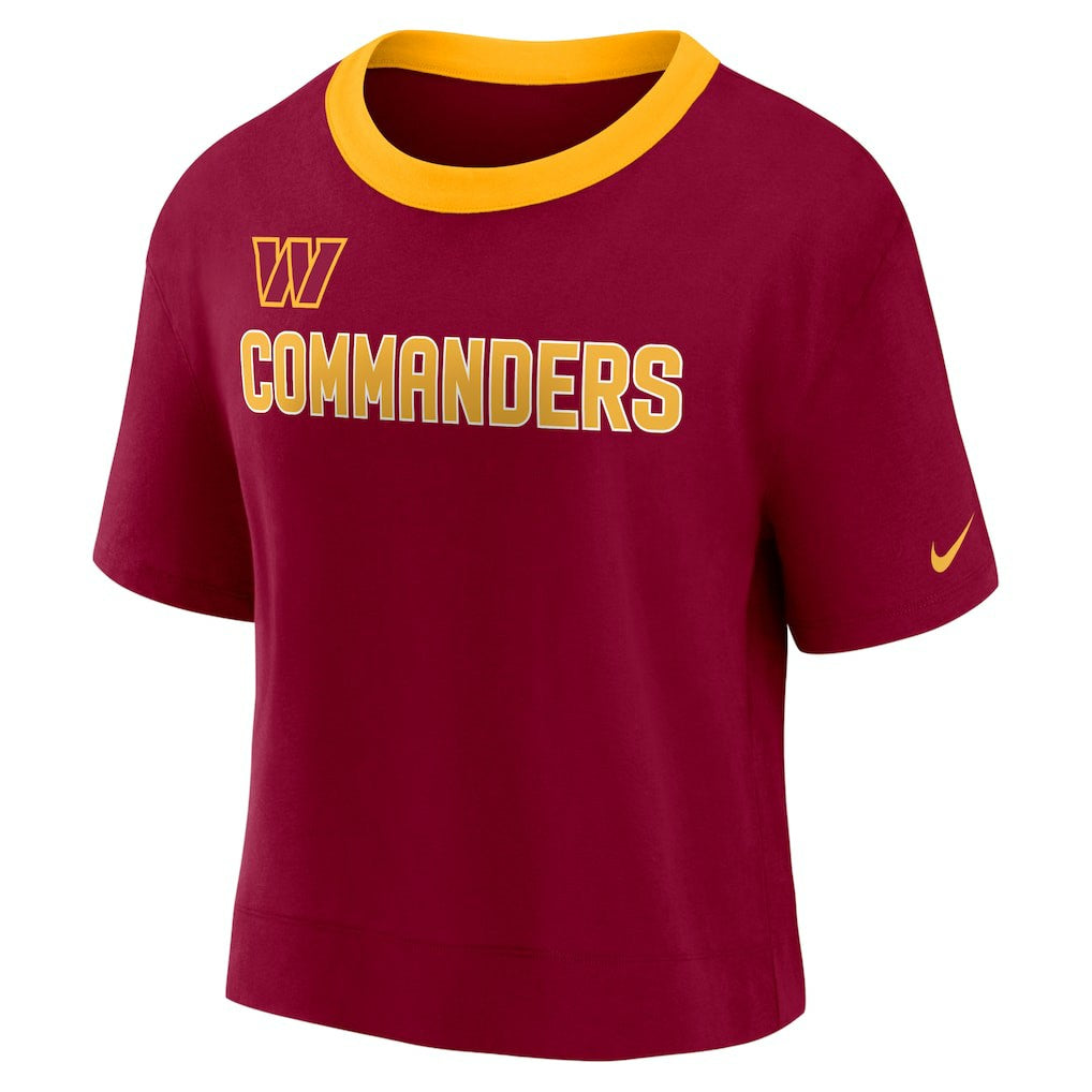Washington Commanders Women's High Hip Fashion Cropped Top Burgundy | Nike for Sale