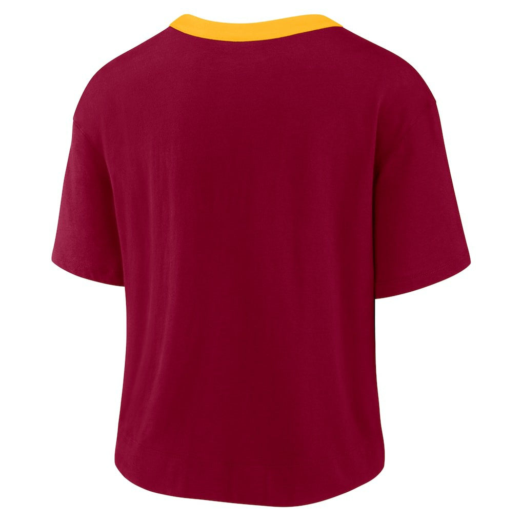Washington Commanders Women's High Hip Fashion Cropped Top Burgundy | Nike for Sale