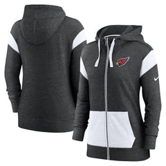 Arizona Cardinals Women's Monaco Lightweight Full-Zip Hoodie Heather Black/White | Nike for Sale