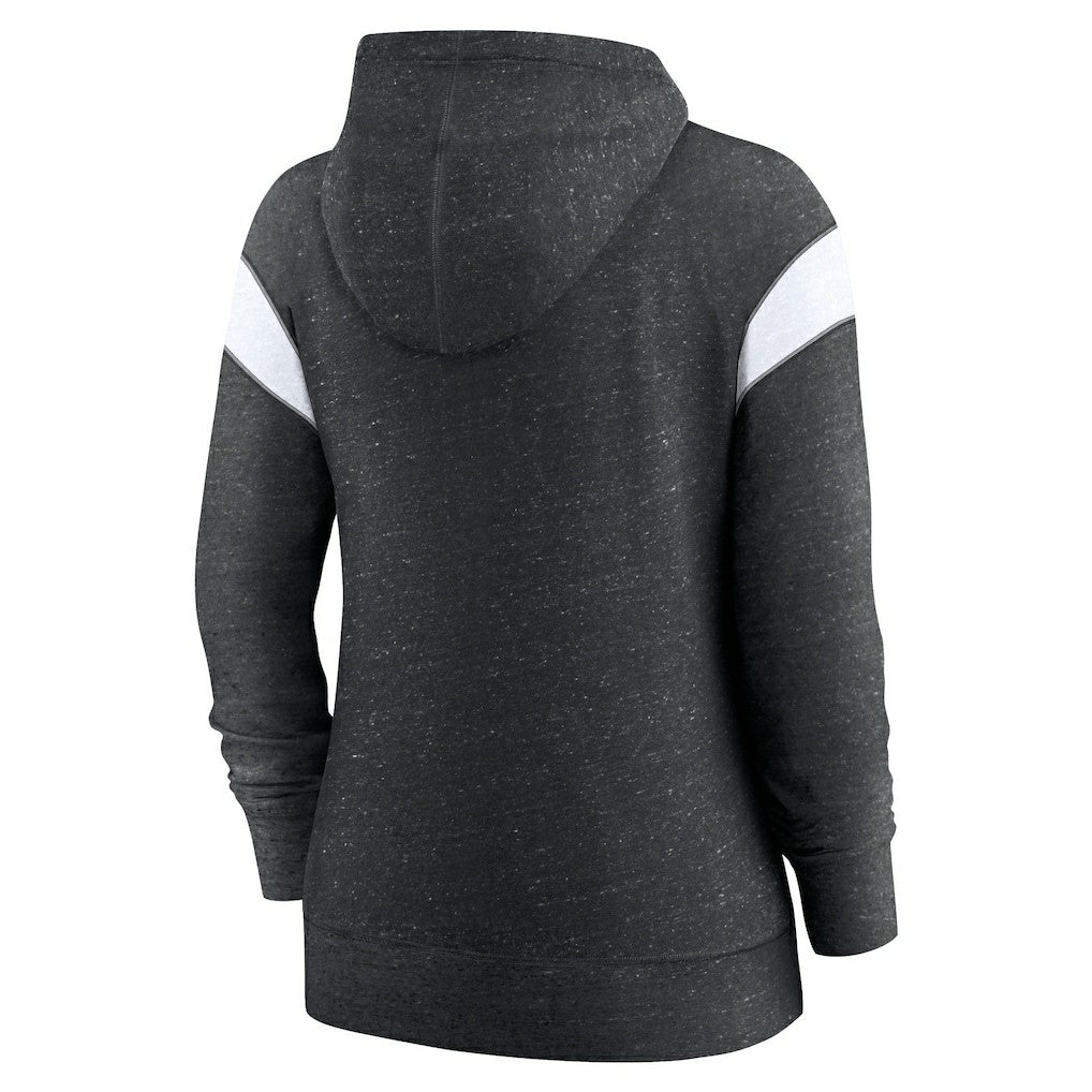 New Orleans Saints Women's Plus Size Monaco Full-Zip Lightweight Hoodie Heather Black/White | Nike for Sale