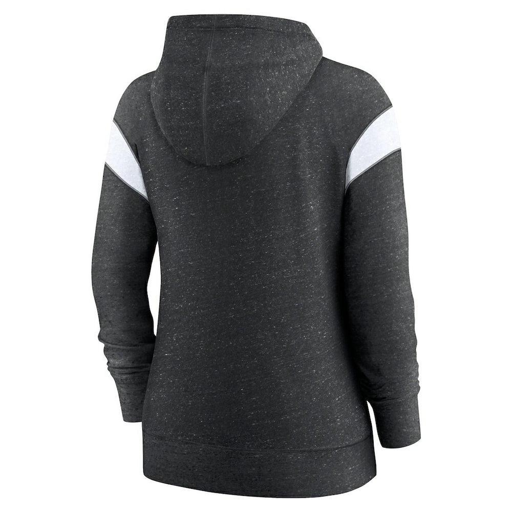 New Orleans Saints Women's Plus Size Monaco Full-Zip Lightweight Hoodie Heather Black/White | Nike for Sale