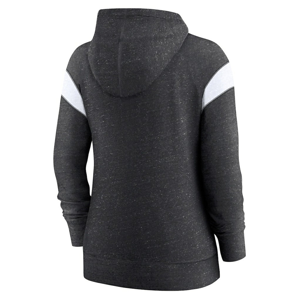 Las Vegas Raiders Women's Plus Size Monaco Full-Zip Lightweight Hoodie Heather Black/White | Nike for Sale