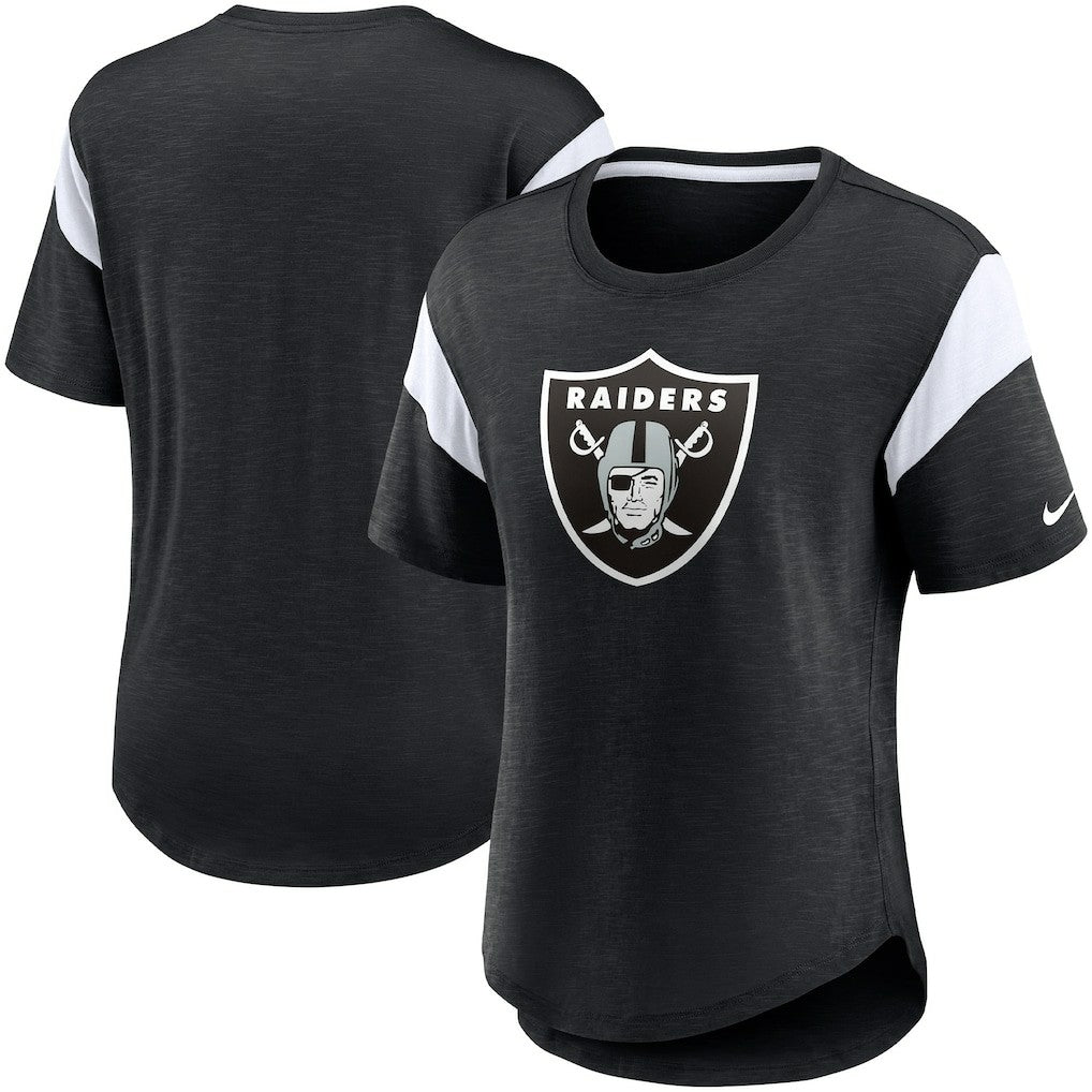 Las Vegas Raiders Women's Primary Logo Fashion Top Heather Black | Nike for Sale