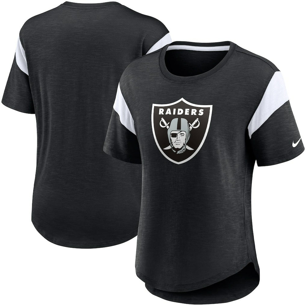 Las Vegas Raiders Women's Primary Logo Fashion Top Heather Black | Nike for Sale