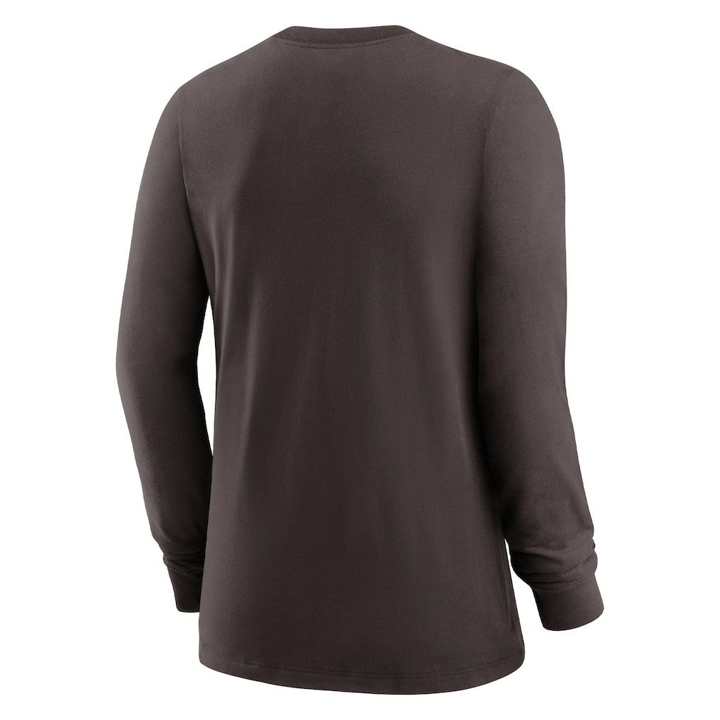 Cleveland Browns Women's Prime Split Long Sleeve T-Shirt Brown | Nike for Sale