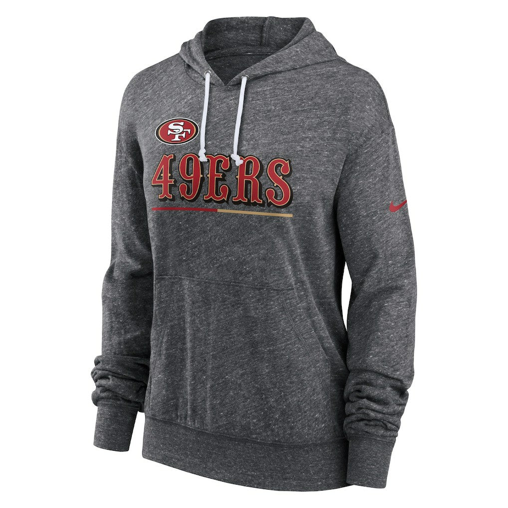 San Francisco 49ers Women's Team Spirit Gym Vintage Lightweight Hoodie Top Heather Charcoal | Nike for Sale