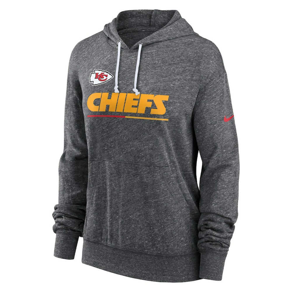 Kansas City Chiefs Women's Team Spirit Gym Vintage Lightweight Hoodie Top Heather Charcoal | Nike for Sale