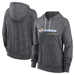 Los Angeles Rams Women's Team Spirit Gym Vintage Lightweight Hoodie Top Heather Charcoal | Nike for Sale
