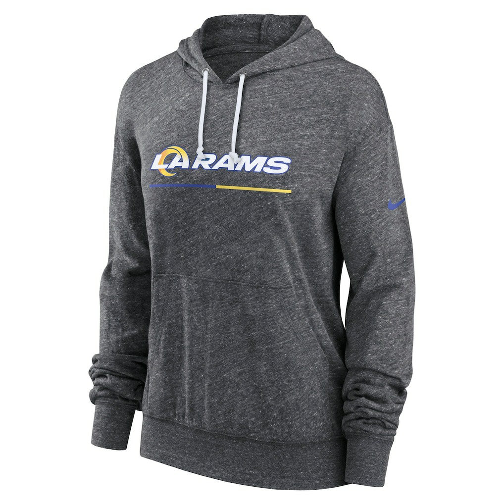 Los Angeles Rams Women's Team Spirit Gym Vintage Lightweight Hoodie Top Heather Charcoal | Nike for Sale