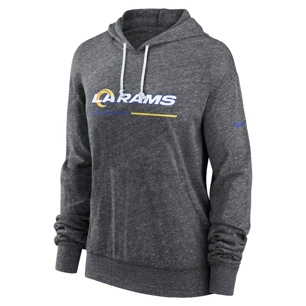 Los Angeles Rams Women's Team Spirit Gym Vintage Lightweight Hoodie Top Heather Charcoal | Nike for Sale