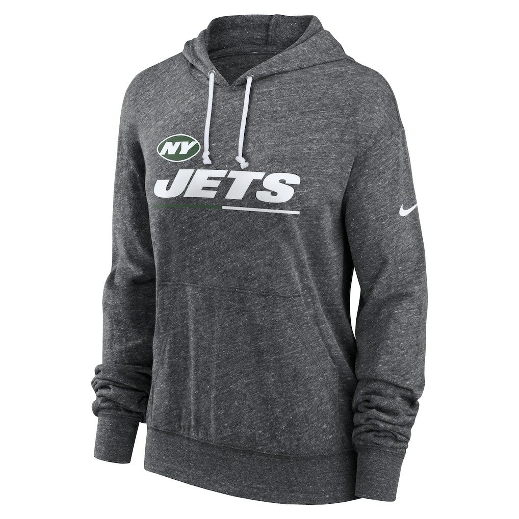 New York Jets Women's Team Spirit Gym Vintage Lightweight Hoodie Top Heather Charcoal | Nike for Sale