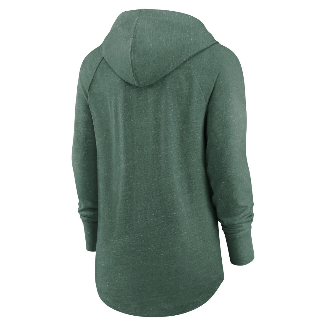 Green Bay Packers Women's Minimal Statement Lightweight Raglan Funnel Neck Pullover Hoodie Heather Green | Nike for Sale