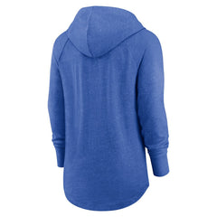 Los Angeles Rams Women's Minimal Statement Lightweight Raglan Funnel Neck Pullover Hoodie Royal | Nike for Sale