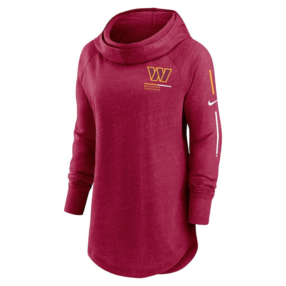 Washington Commanders Women's Minimal Statement Lightweight Raglan Funnel Neck Pullover Hoodie Burgundy | Nike for Sale