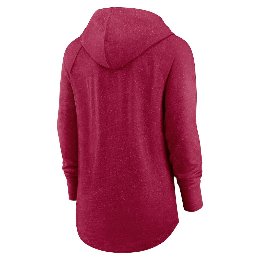Washington Commanders Women's Minimal Statement Lightweight Raglan Funnel Neck Pullover Hoodie Burgundy | Nike for Sale