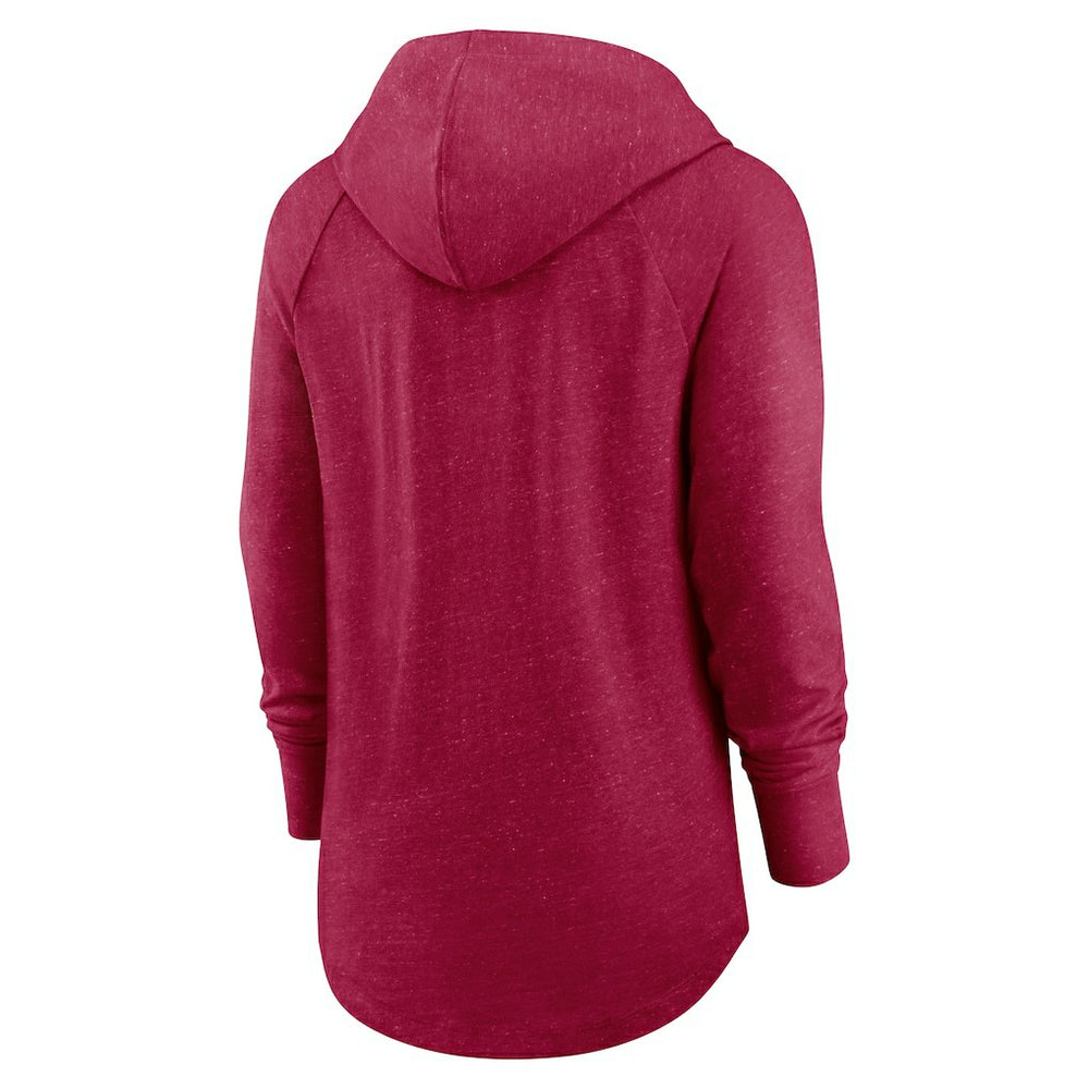 Washington Commanders Women's Minimal Statement Lightweight Raglan Funnel Neck Pullover Hoodie Burgundy | Nike for Sale