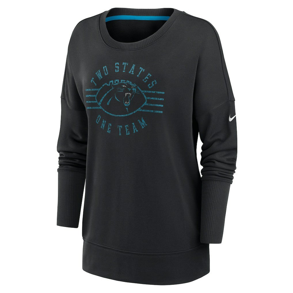 Carolina Panthers Women's Rewind Playback Icon Performance Pullover Sweatshirt Black | Nike for Sale