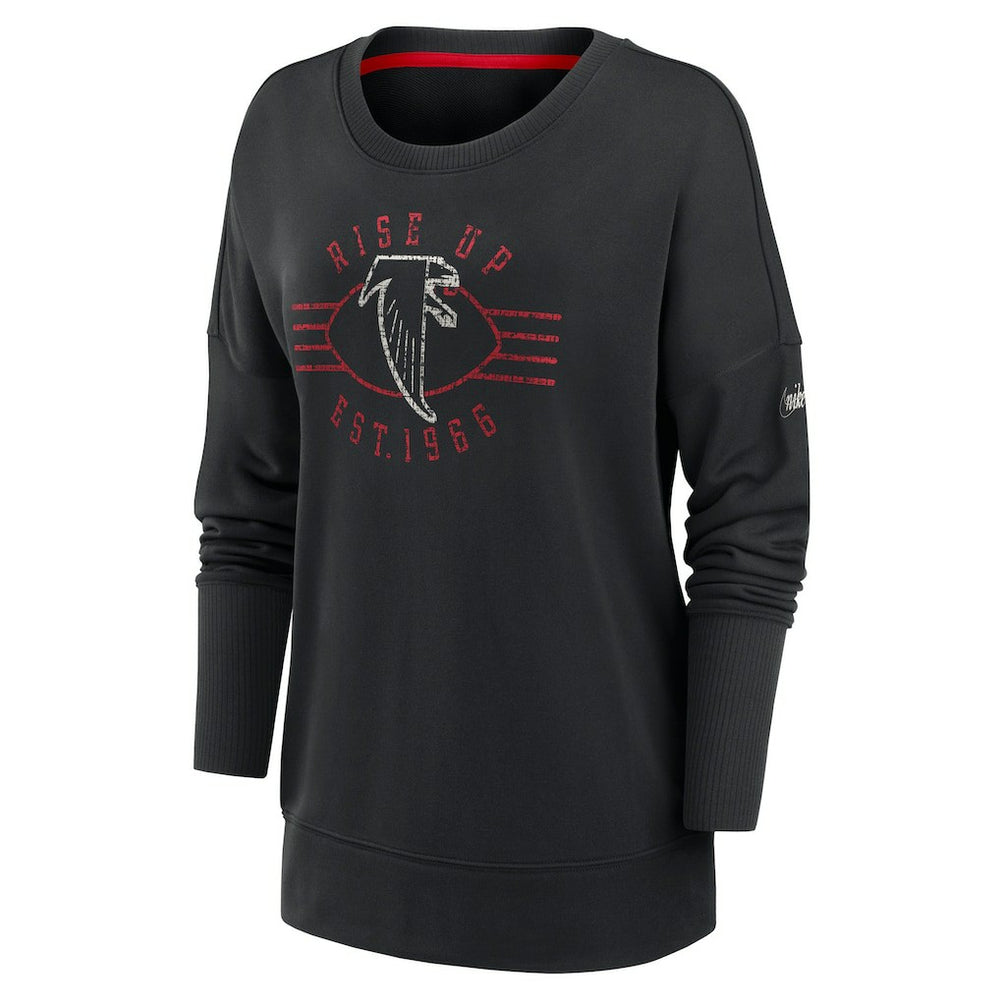 Atlanta Falcons Women's Rewind Playback Icon Performance Pullover Sweatshirt Black | Nike for Sale