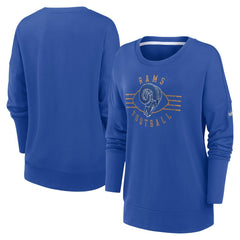 Los Angeles Rams Women's Rewind Playback Icon Performance Pullover Sweatshirt Royal | Nike for Sale