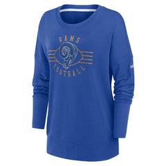 Los Angeles Rams Women's Rewind Playback Icon Performance Pullover Sweatshirt Royal | Nike for Sale
