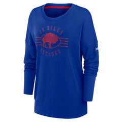 Buffalo Bills Women's Rewind Playback Icon Performance Pullover Sweatshirt Royal | Nike for Sale