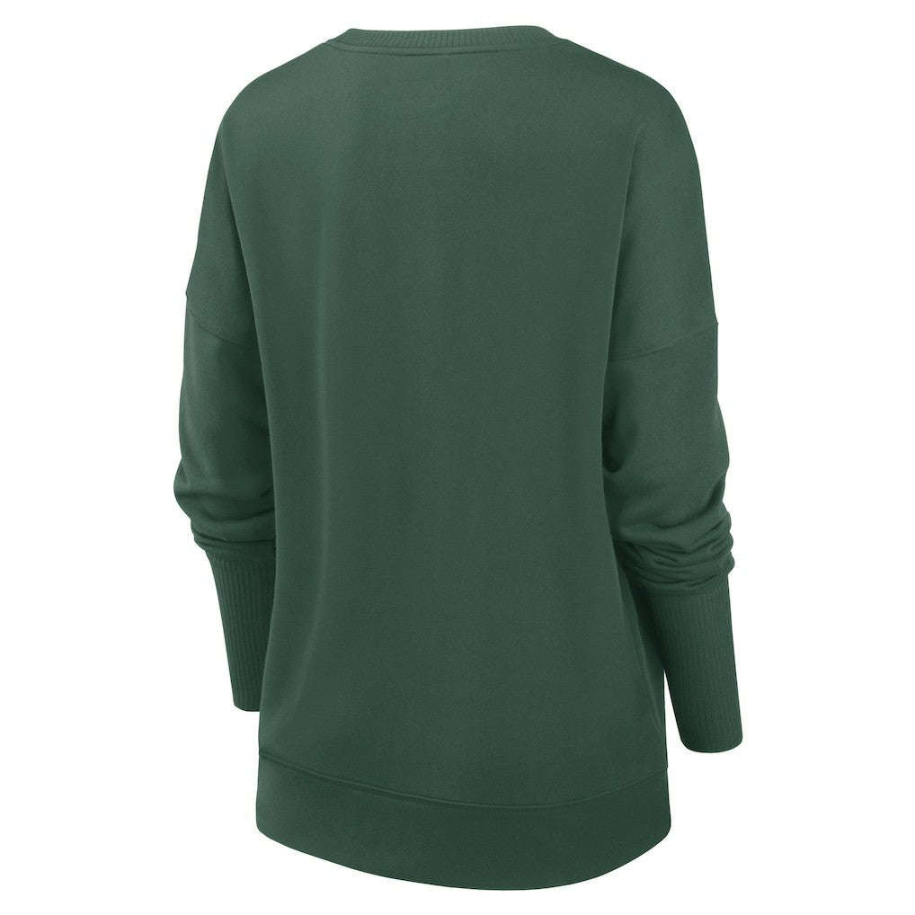 Green Bay Packers Women's Rewind Playback Icon Performance Pullover Sweatshirt Green | Nike for Sale
