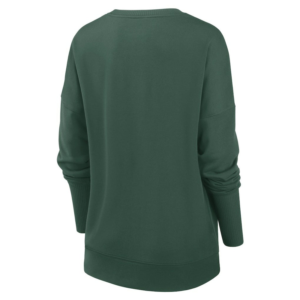 Green Bay Packers Women's Rewind Playback Icon Performance Pullover Sweatshirt Green | Nike for Sale
