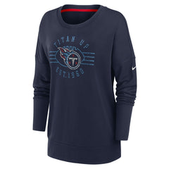 Tennessee Titans Women's Rewind Playback Icon Performance Pullover Sweatshirt Navy | Nike for Sale
