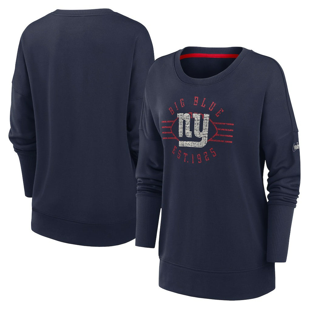 New York Giants Women's Rewind Playback Icon Performance Pullover Sweatshirt Navy | Nike for Sale