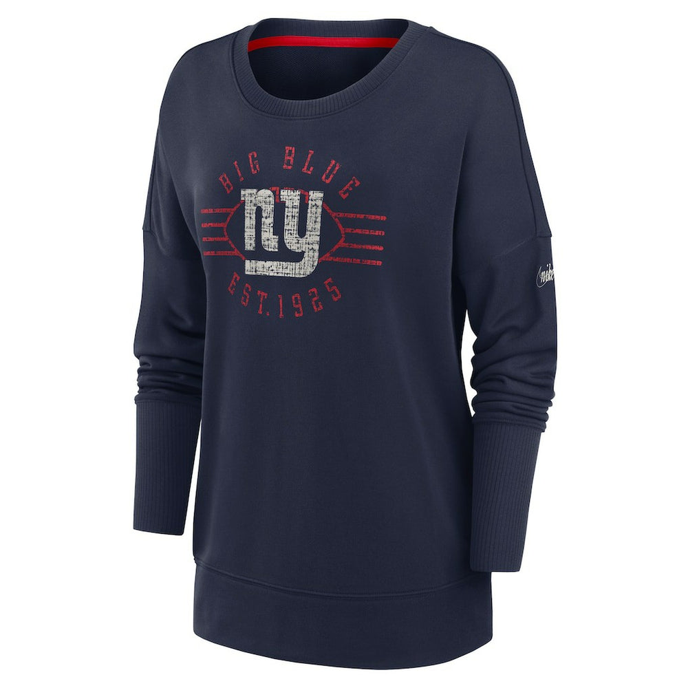 New York Giants Women's Rewind Playback Icon Performance Pullover Sweatshirt Navy | Nike for Sale