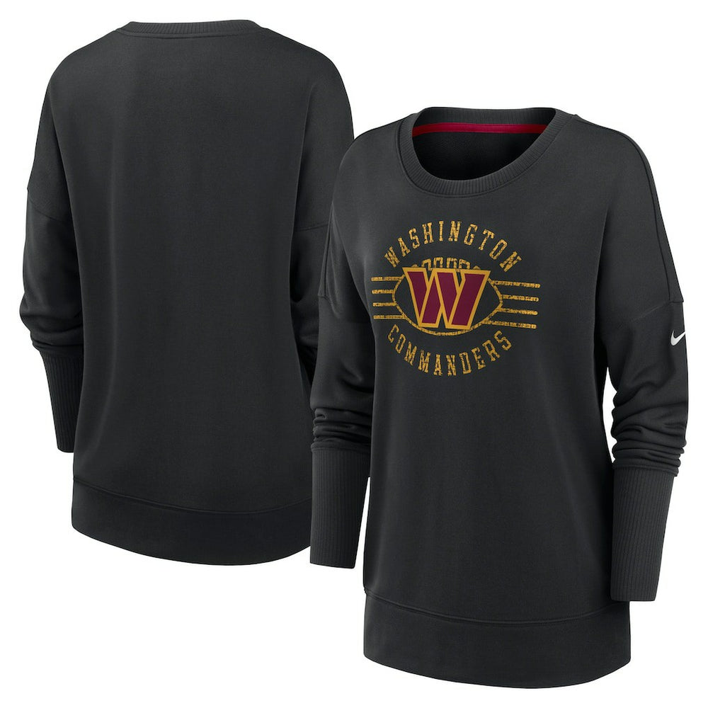 Washington Commanders Women's Rewind Playback Icon Performance Pullover Sweatshirt Black | Nike for Sale