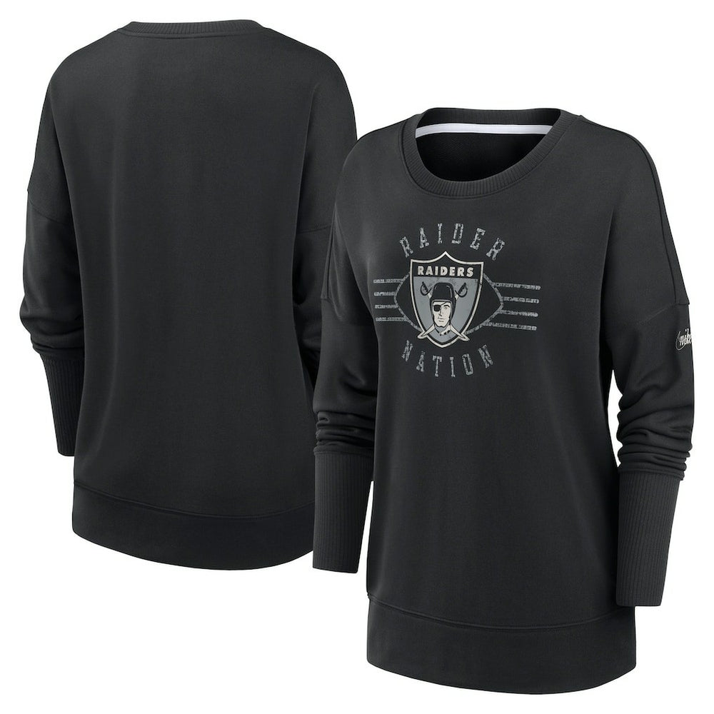 Las Vegas Raiders Women's Rewind Playback Icon Performance Pullover Sweatshirt Black | Nike for Sale