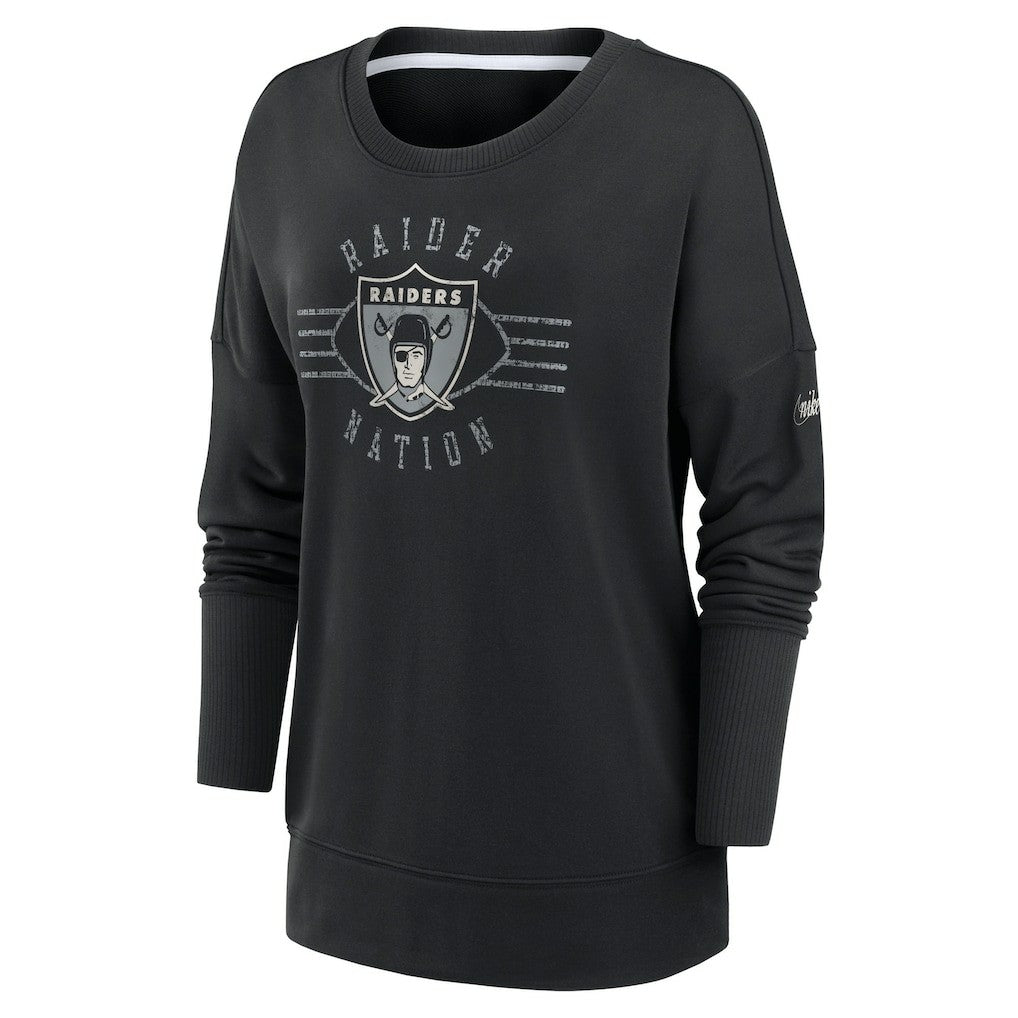 Las Vegas Raiders Women's Rewind Playback Icon Performance Pullover Sweatshirt Black | Nike for Sale