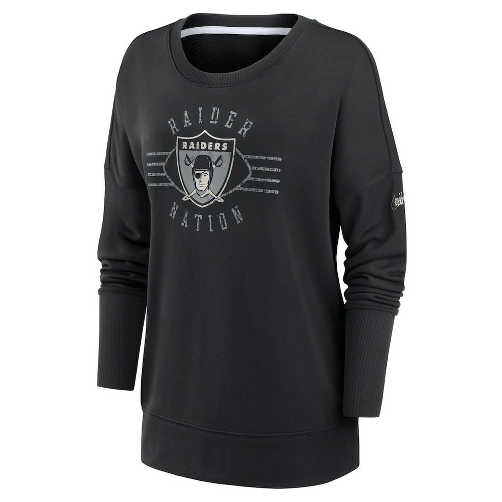 Las Vegas Raiders Women's Rewind Playback Icon Performance Pullover Sweatshirt Black | Nike for Sale