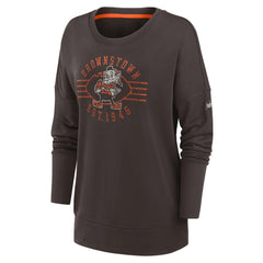 Cleveland Browns Women's Rewind Playback Icon Performance Pullover Sweatshirt Brown | Nike for Sale