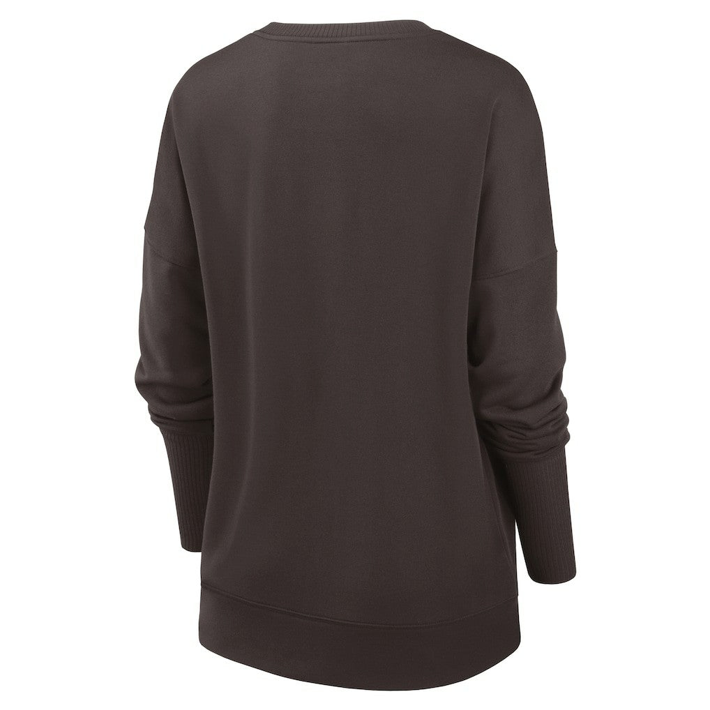 Cleveland Browns Women's Rewind Playback Icon Performance Pullover Sweatshirt Brown | Nike for Sale