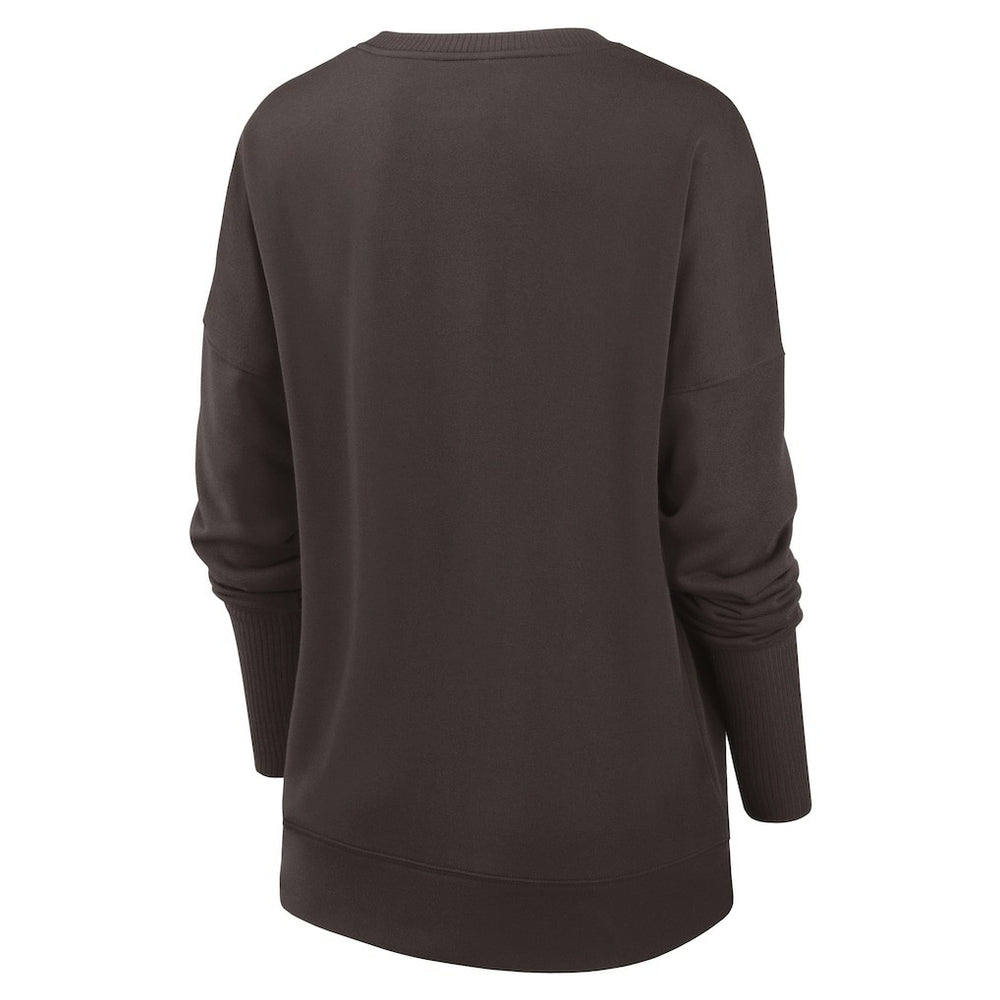 Cleveland Browns Women's Rewind Playback Icon Performance Pullover Sweatshirt Brown | Nike for Sale