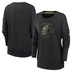 New Orleans Saints Women's Rewind Playback Icon Performance Pullover Sweatshirt Black | Nike for Sale