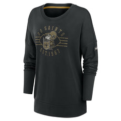 New Orleans Saints Women's Rewind Playback Icon Performance Pullover Sweatshirt Black | Nike for Sale