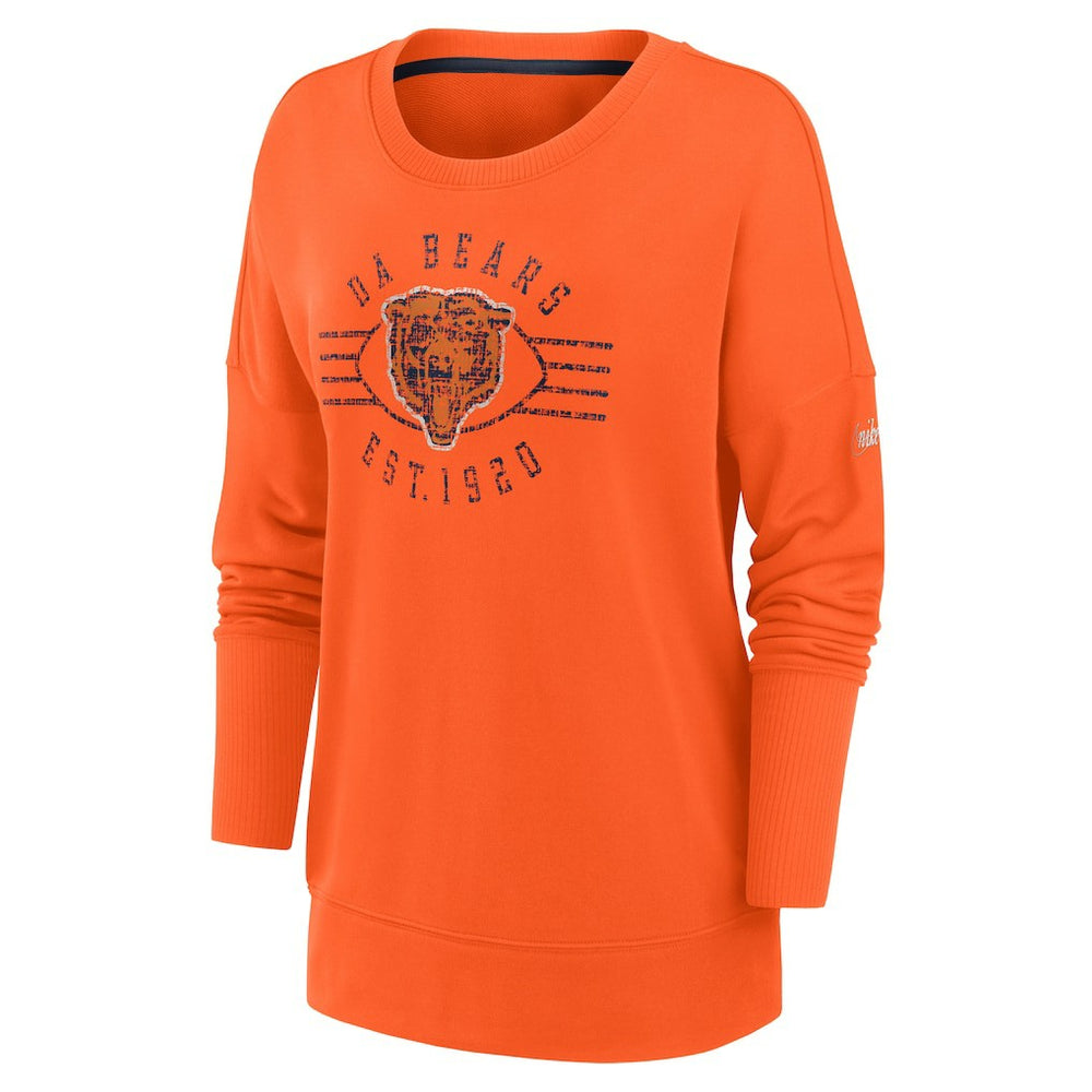 Chicago Bears Women's Rewind Playback Icon Performance Pullover Sweatshirt Orange | Nike for Sale